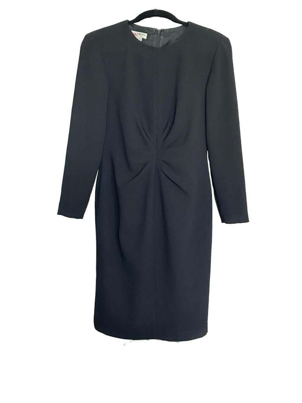 Maggy London Black Long Sleeve Ruched Waist Sheath Dress Size 4